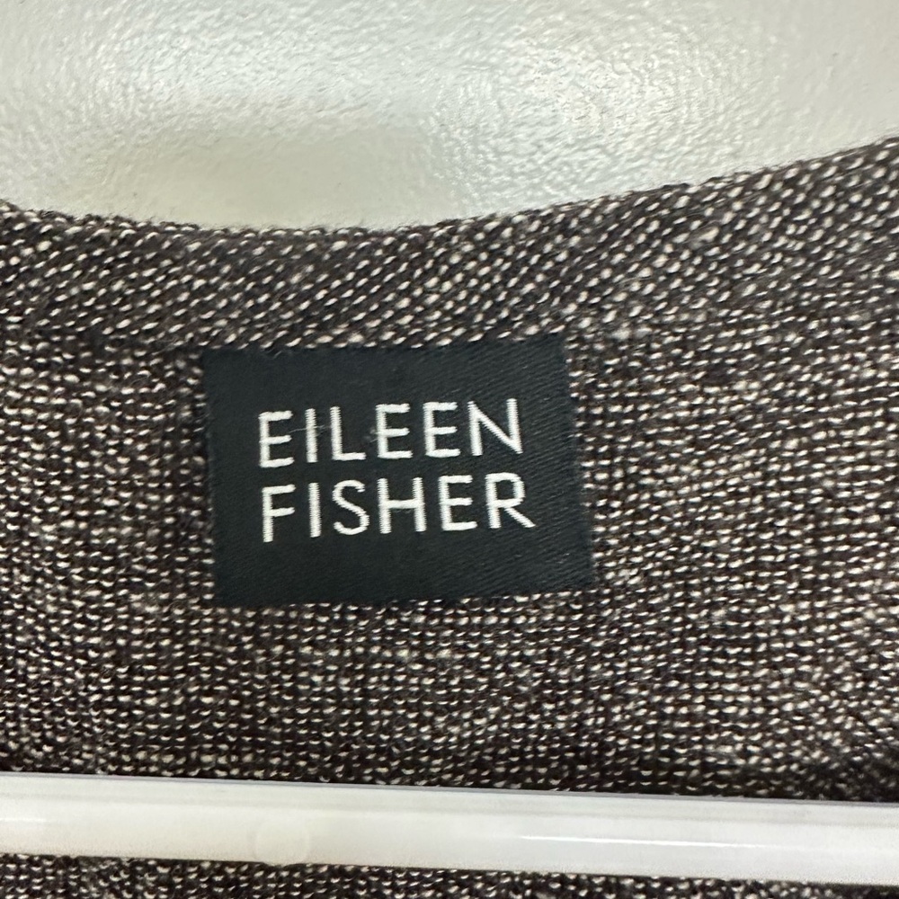 Eileen Fisher Textured Linen Blend Sleeveless Top Gray Women’s M - Picture 2 of 4